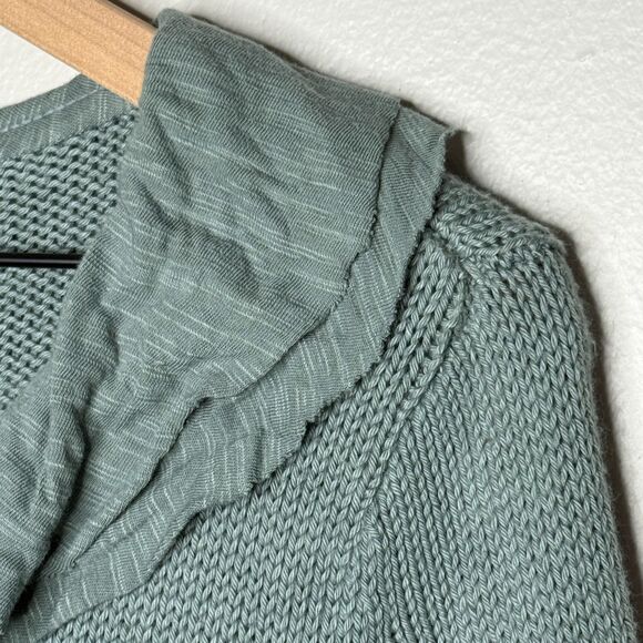 Pure Handknit Womens Cardigan Sweater Small / Medium Green Cotton Lagenlook Boho - Picture 6 of 11